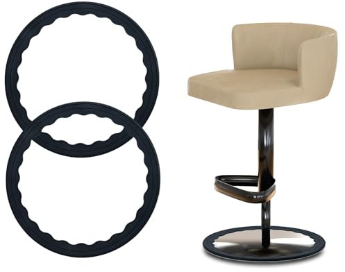 Lot de 2 anneaux de protection pour pieds de tabourets de bar en silicone antidérapant, silencieux et résistant aux rayures, extensible pour base de chaise de 41,9 cm à 47 cm (noir)
