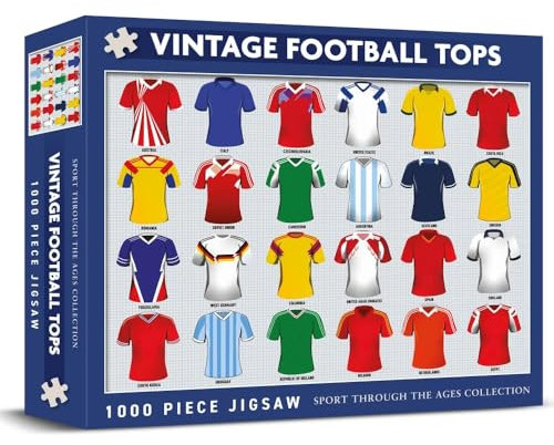 Coach House Iconic Vintage Football Tops “Sport Through The Ages” Retro 1000 Piece Classic Jigsaw Puzzle, Gifts For Men, Challenging Puzzles for Adults