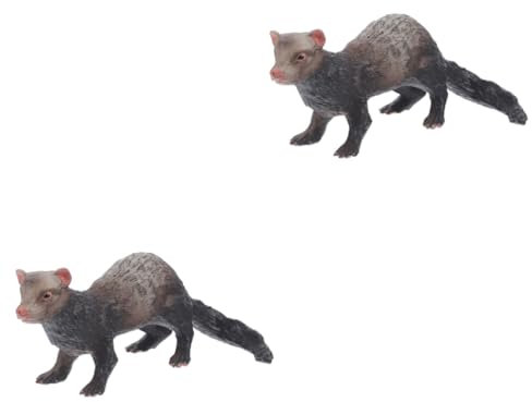 BCOATH 2 Stück Frettchen Modell Tiermodell Spielzeug Frettchen Statue Skulptur Tierfigur Modell Frettchen Figuren Pädagogisches Kognitives Spielzeug Simulation Frettchen