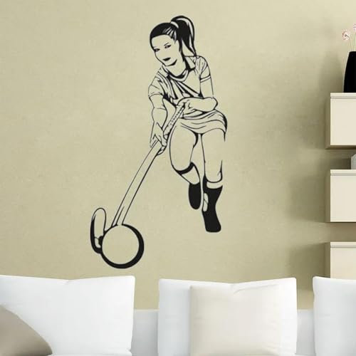 JCSMKFQ Mädchen-Spieler-Wandaufkleber, Eishockey-Wandaufkleber, hohl, abnehmbar, Sport-Kunst-Wandbild, Wohnzimmer, Schlafzimmer, Tapete