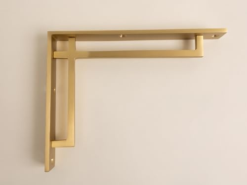Satin Brass Art Deco Solid Brass Brackets | Brass Shelving Heavy Solid Cast Brass | Sold Individually