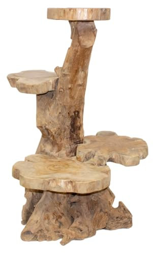 Beho Natürlich gut in Holz! Teak Blumenbank mit 4 Ablagen 70 x 60 cm Höhe 70 cm