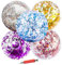 SHJOEE 5 Piezas Pelotas De Playa Hinchable 60cm Color Pelotas De Agua Inflable Gigante con Lentejuelas para Adultos Niños Familia Lentejuelas Bola Hinchable Juguetes de Playa Verano Piscina y Fiesta