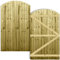 H.6ft (180cm) x W.3.5ft (105cm) Pressure-Treated (Tanalised) Pedestrian Garden Gate Arched Overlapping Feather Edge Boards on a Semi-Braced Timber Frame Latch & Hinge Pack Not Required