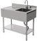 JJsdwin Évier de cuisine sur pied avec meuble bas et robinet - En acier inoxydable - Pour restaurant, buanderie et garage - 100 x 60 x 80 cm