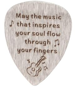 Enwye Gitarrenplektrum aus Titanstahl, personalisierbar, graviert, Gitarrenpaddel für Bass, E-Gitarre, Ukulele