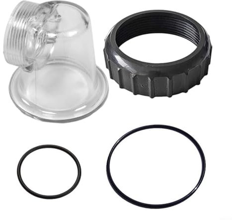 Transparenter Vorfilterdeckel Ersatz Set für SPS25 SPS50 SPS75 SPS100 Poolpumpe mit O-Ring Dichtungen, Vorfilter Abdeckung Poolpumpe Ersatzkomponenten
