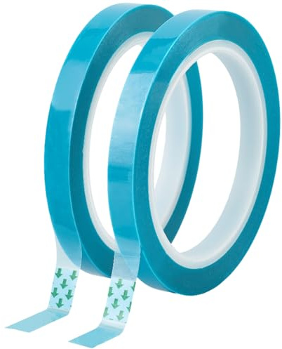 craspire 2 Rolle Blaues Slick Tape 0,41 Zoll x 164 Fuß Transferband Transparente Folie PET Klebstoff Rutschiges Schutzetikettenband Zum Befestigen von Schubladen Kühlschränken Klimaanlagen