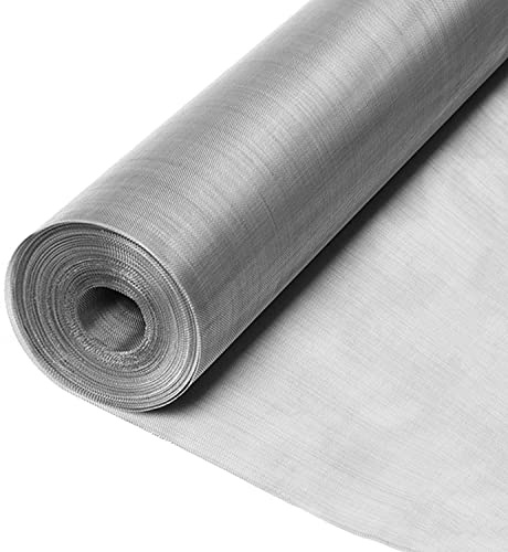 YKMYXZ, 304 Stainless Steel Woven Wire 80 Mesh Metal Mesh Roll, Small 0.2mm Hole Fine Wire Mesh, for DIY, Vent, Filtration(1x4m)