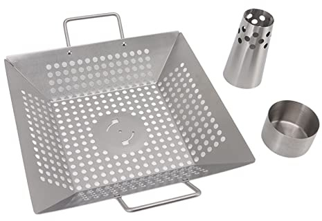 Ylwxzenith Beer Can Chicken Pan, Food Grade Stainless Steel Beer Can Chicken Roaster Stand Holder with 2 Handle, Vertical Stand for Grill and Smoker, for Geese Ducks and Any