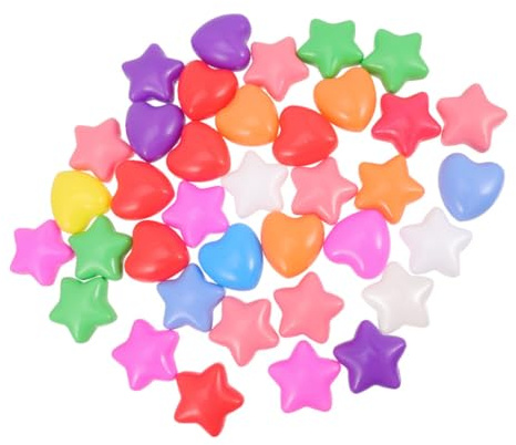 CORHAD 80 Stück Stern Und Herzförmige Meeresbälle Aus Pe Bunt Bruchsicher Kinder Spielbälle Für Indoor Pools Und Spielbereiche