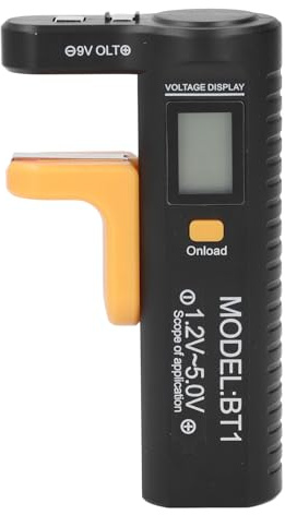 YUEHISY Digitaler Batterietester, Präziser und Schnell Ablesbarer LCD-Spannungsdetektor, Einfacher Einlege- und Leseprüfer für AA AAA 9V 1,5V-Batterien, Bereich 1,2V Bis 5,0V
