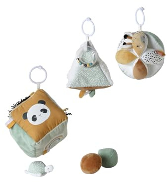 VERTBAUDET 3er-Set Baby Stoff-Spielzeuge TANSANIA grün