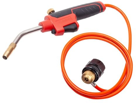 ROTHENBERGER Industrial Multibrenner Set mit 1,35 m Propan-Gasschlauch | Anschluss an Schraubgaskartusche 7/16 EU, Lötgerät zum Hart- und Weichlöten, Gas Lötkolben, Arbeitstemperatur 800°C