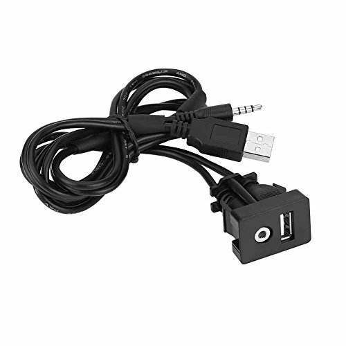 KIMISS Auto USB AUX 3.5mm Jack Adapter Einbau Anschluss Buchse Adapter Kabel Leitung Verlängerung