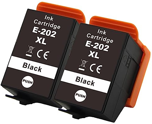 2 Go Inks Black Ink Cartridges to replace Epson 202XLBk Compatible/non-OEM for Epson Expression Photo Printers