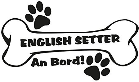 Plott Aufkleber Hundeknochen English Setter An Bord Pfote Hund Knochen NEU