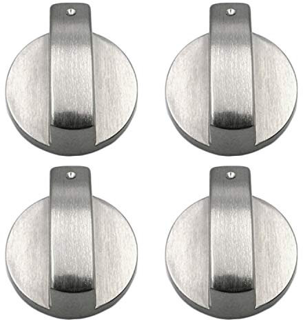 Gasherd-Drehknöpfe Gasherd-Regler Adapter für Ofenschalter Kochoberflächen-Kontrollschlösser,Metall,silberfarben (Style One-6MM)