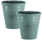 Country Style Gloss Plastic Planter - Green, Set of 2-30cm (H) x 30cm (Dia) - Suitable for Indoor or Outdoor Use.