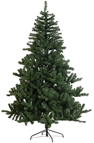 Star Trading Künstlicher Weihnachtsbaum New Quebec – Kunsttanne Naturgetreu, 210 cm, Dunkelgrün, Innen & Außen, mit Metallständer