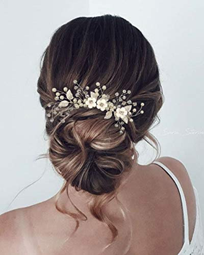 Unicra mariée mariage peigne à cheveux perle accessoires de cheveux fleur coiffe de mariée pour les femmes et les filles