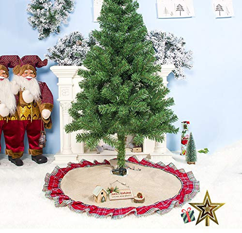 Odot Weihnachtsbaum Rock Dekoration, Decke Weinachtsdeko 100cm Rund Weihnachtsbaumdecke Weihnachtsbaum Röcke Ornaments für Weihnachten Baum Rock Deko Schutz (100cm,C)
