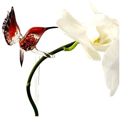 Orchideenstab Kolibri aus Glas (längenverstellbar)