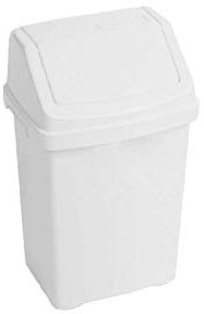 M1SS Casa 8L Swing Bin Assorted Colours High Grade Flip Top Waste bin (Ice White)