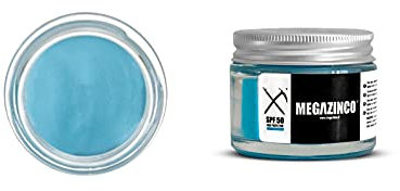 MEGAZINCO Blau – SPF50, mineralisch und 100% NATÜRLICH. Sonnencreme/-paste mit hohem Schutz für Surfer, Segler, Bergsteiger, Skifahrer, Snowboarder, Triathleten, Schwimmer. SURF SONNENCREME - 40 ml
