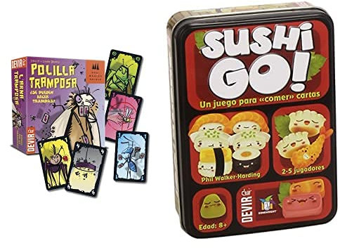 Devir Juego Polilla Tramposa (Bgpoli) + Sushi Go Juego De Mesa, Multicolor, Miscelanea (Bgsushi)