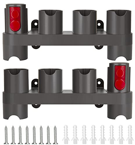 Supporto per Accessori Porta Aspirapolvere per Dyson V7 V8 V10 V11 Docking Station Organizer con 10 Slot 2 Pezzi Grigio