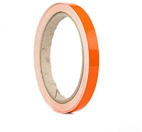 Auto Zierstreifen Folie Folienstreifen Glänzend Orange Autodekor Pinstripes Dekorstreifen Modellbau KFZ Wohnwagen Boot (10mm, Orange)