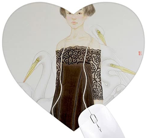 on peinture chinoise beauté Jeux de tapis de souris en forme de coeur