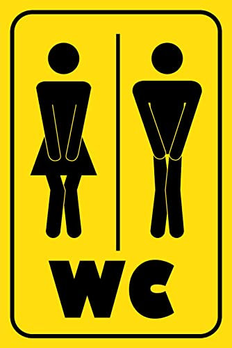 Tin Sign Blechschild 20x30 cm Hinweis Schild Toilette WC Damen + Herren lustig Wand Deko Bar Kneipe Cafe Sammler Geschenk