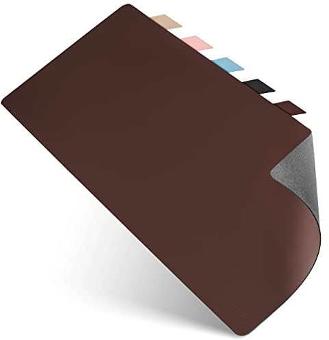 PIETVOSS Schreibtischunterlage aus recyceltem Leder - Ökotex zertifizierte Schreibtisch Unterlagenmatte, 100% Made in Germany - Chocolate Brown, 100 x 40 cm