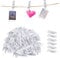 CHUANGOU 100 Pièces Mini Plastique Transparent Clips，Pince à Linge Plastique，pour Photos Plastique Transparent Utilitaire Papier Photo Clips.