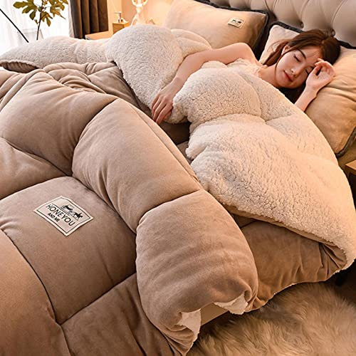 TUCVZVO Kaschmir Steppdecke Winter Bettdecke, Winter Dickes Warm Lamm Samt Kern, Lamm-Samt Winter-Steppdecke, Herbst Und Winter Verdicktes Warmes Steppbett,150x200cm(2.5kg)