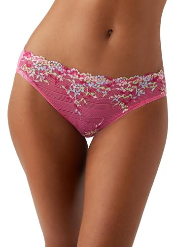 Wacoal Women's Embrace Lace Bikini Panty Style Underwear, Hot Pink/MUL, XL