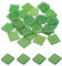 sourcing map Mosaic Tiles, Glass Tiles, Shine Crystal Mosaic Glass Pieces Bulk Square Glitter Crystal Mosaic Tiles 2 x 2cm for Home Decoration, DIY Crafts, Pack of 25(100g, Fluorescent Green)