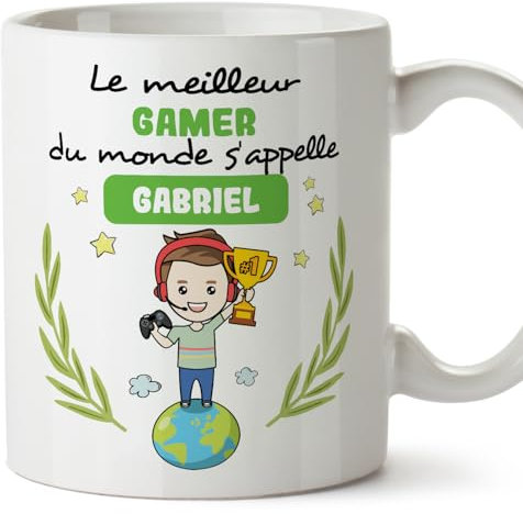 Mugffins Tasses Personnalisables pour GAMER homme - En Français - Cadeau Personalisé- Tu Meilleur du Monde - 11 oz / 330 ml