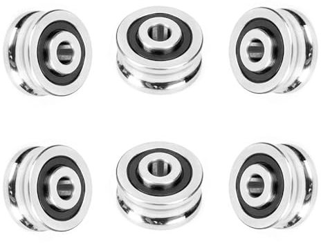 HysiPrui 6 Stück SG15 U-Groove Track Guide Lager Riemenscheibe Runde Lager Unten 3D-Drucker Zubehör für Kobra 2/2 Pro/2 Plus/2 Max, Neptune 4 Pro/4 Plus/4 Max, Ender 3 V3 Se