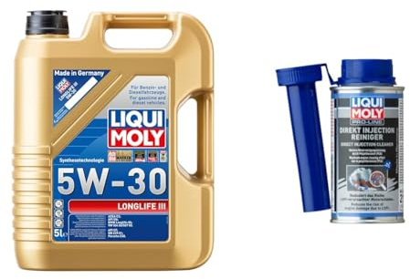 LIQUI MOLY Longlife III 5W-30 | 5 L | Synthesetechnologie Motoröl | Art.-Nr.: 20647 & Pro-Line Direkt Injection Reiniger | 120 ml | Benzinadditiv | Art.-Nr.: 21281