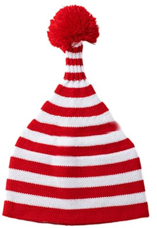 WATERBELINE Babymütze oder Mütze für Erwachsene, passende Festliche Weihnachtsmütze für Eltern und Kinder, rot-weiße Strickmützen mit Bommeln, umarmt die Weihnachtszeit