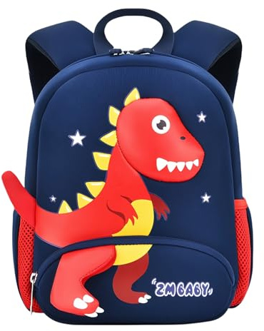 Mochila infantil antipérdida de dinosaurio para jardín de infantes, preescolar, niños y niñas con correa de seguridad