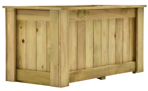 BaraSh Jardinière surélevée 100x50x50 cm Bois de pin imprégné,Jardiniere sur Pieds,Jardiniere Terrasse