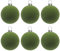 6 stück kunstoff Velvet weihnachtskugeln samt 6cm für Ostern deko osterdeko Tishdeko (Matcha Grün)