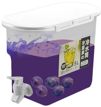 Recipiente de agua para frigorífico, jarra de agua para frigorífico, jarra de bebida grande para frigorífico, botella de agua reutilizable de 3,5 l con grifo, accesorios de cocina, jarra de agua fría