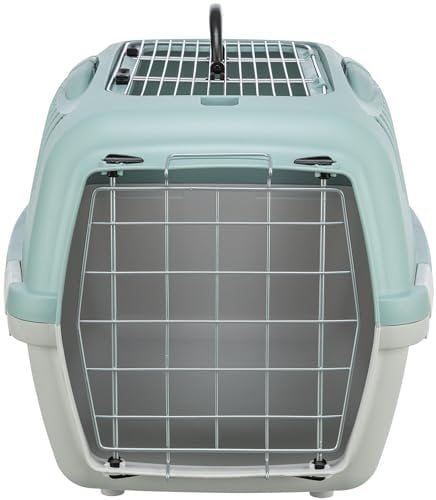 TRIXIE Transportbox Capri 3 Open Top – Transportbox für Hunde und Katzen bis 12kg – Tragebox für Haustiere, mit Metalltür vorne und praktischem Metallgitter Oben für einfachen Zugang - 39869