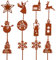 JINGTOPS Weihnachtsdeko Aussen Gartenstecker Rost，12er Set Gartenstecker Weihnachten,Rost Deko Weihnachtsdeko Garten,Gartenstecker Rost Deko FüR Garten， Gartenfiguren FüR DraußEn Wetterfest