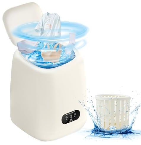 Mini Waschmaschine mit Schleuder Waschautomat bis 3 KG, Reisewaschmaschine, Miniwaschmaschine für Babykleidung/Haustierkleidung/Unterwäsche/Socken